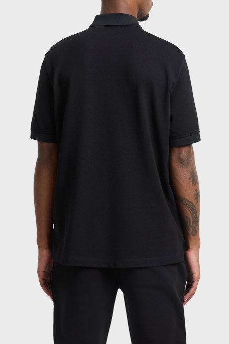 Armani Exchange Baskılı Pamuklu Regular Fit Düğmeli Erkek Polo Yaka T Shirt XM000215 AF10366 UC001 SİYAH - 3