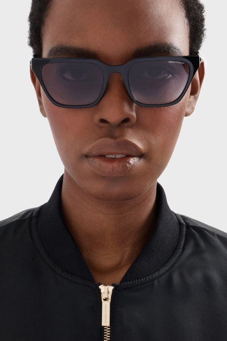 Armani Exchange Cat Eye Güneş Bayan Gözlük 0AX4158S 81588G 55 Parlak Siyah-Gradyan Gri - 5
