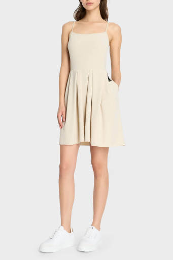 Armani Exchange Cepli İp Askılı Mini Bayan Elbise 3DYA31 YN1QZ 1787 BEJ - 6