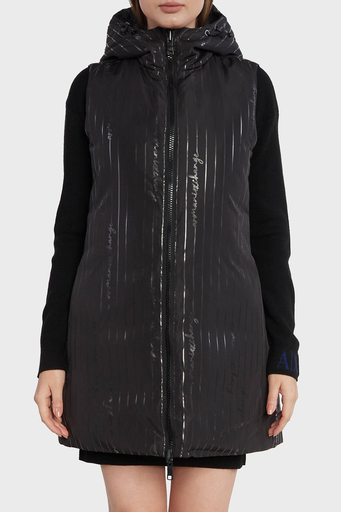 Armani Exchange Çift Taraflı Regular Fit Uzun Şişme Bayan Yelek 6RYQ06 YN1MZ 02EL SİYAH - 4
