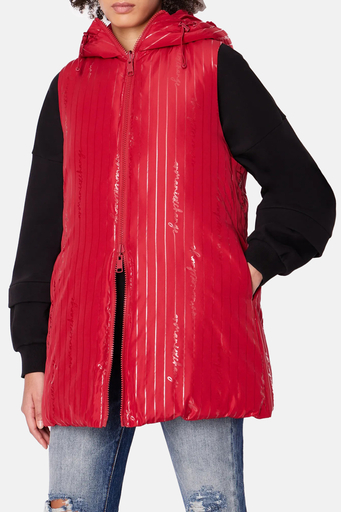 Armani Exchange Çift Taraflı Regular Fit Uzun Şişme Bayan Yelek 6RYQ06 YN1MZ 04PV KIRMIZI - 1
