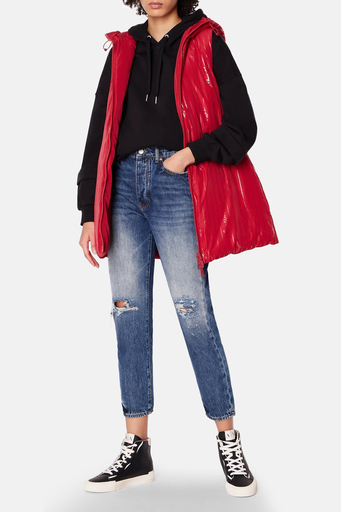 Armani Exchange Çift Taraflı Regular Fit Uzun Şişme Bayan Yelek 6RYQ06 YN1MZ 04PV KIRMIZI - 3