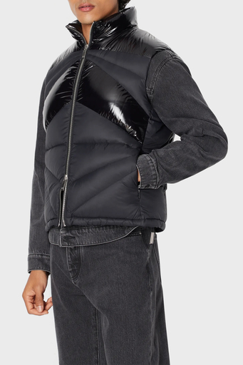 Armani Exchange Çift Yönlü Fermuarlı Regular Fit Şişme Erkek Yelek 6RZQL4 ZN2RZ 1200 SİYAH - 1