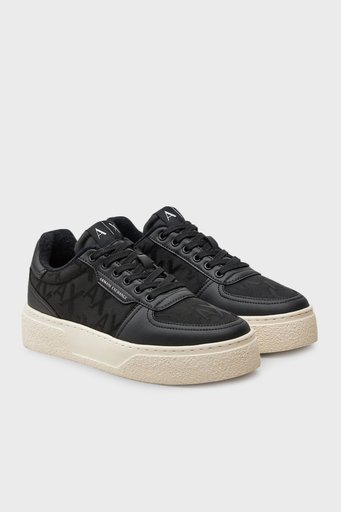 Armani Exchange Deri Sneaker Erkek Ayakkabı XUX196 XV905 00002 SİYAH - 2