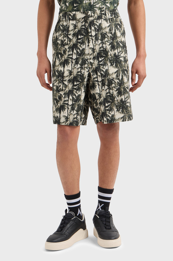 Armani Exchange Desenli % 100 Pamuk Regular Fit Normal Bel Erkek Short XM000427 AF14869 F0039 YEŞİL-BEYAZ - 1