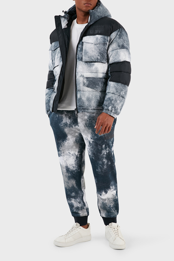 Armani Exchange Desenli Belden Bağlamalı Cepli Spor Erkek Pantolon 6RZPJK ZJDGZ 21CE BEYAZ-MAVİ - 1