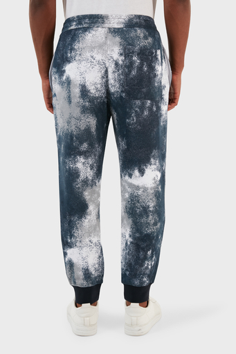 Armani Exchange Desenli Belden Bağlamalı Cepli Spor Erkek Pantolon 6RZPJK ZJDGZ 21CE BEYAZ-MAVİ - 4