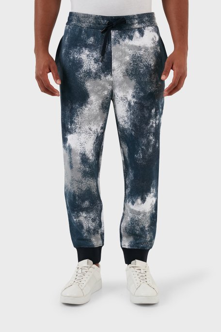Armani Exchange Desenli Belden Bağlamalı Cepli Spor Erkek Pantolon 6RZPJK ZJDGZ 21CE BEYAZ-MAVİ - 2
