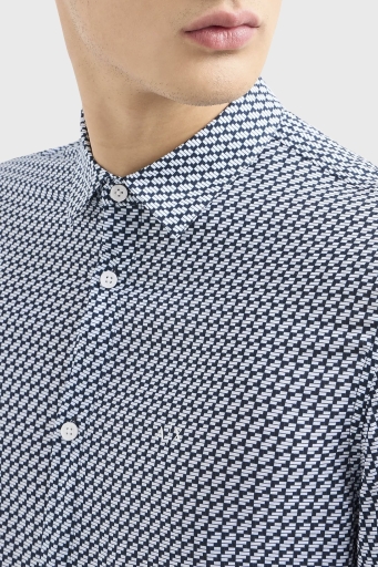 Armani Exchange Desenli Regular Fit Erkek Gömlek 3DZC48 ZNRNZ 71AZ LACİVERT - 4