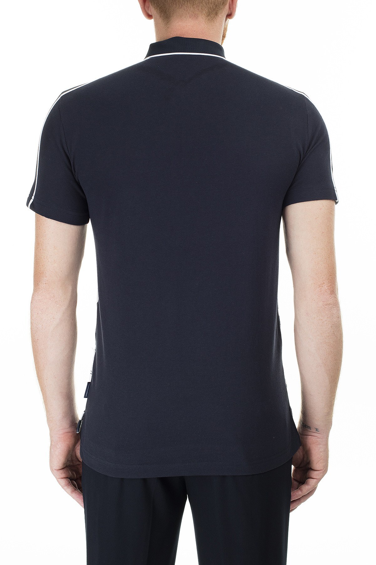 Armani Exchange Desenli Regular Fit T Shirt Erkek Polo 3HZFGC ZJM5Z 7180 BEYAZ-LACİVERT
