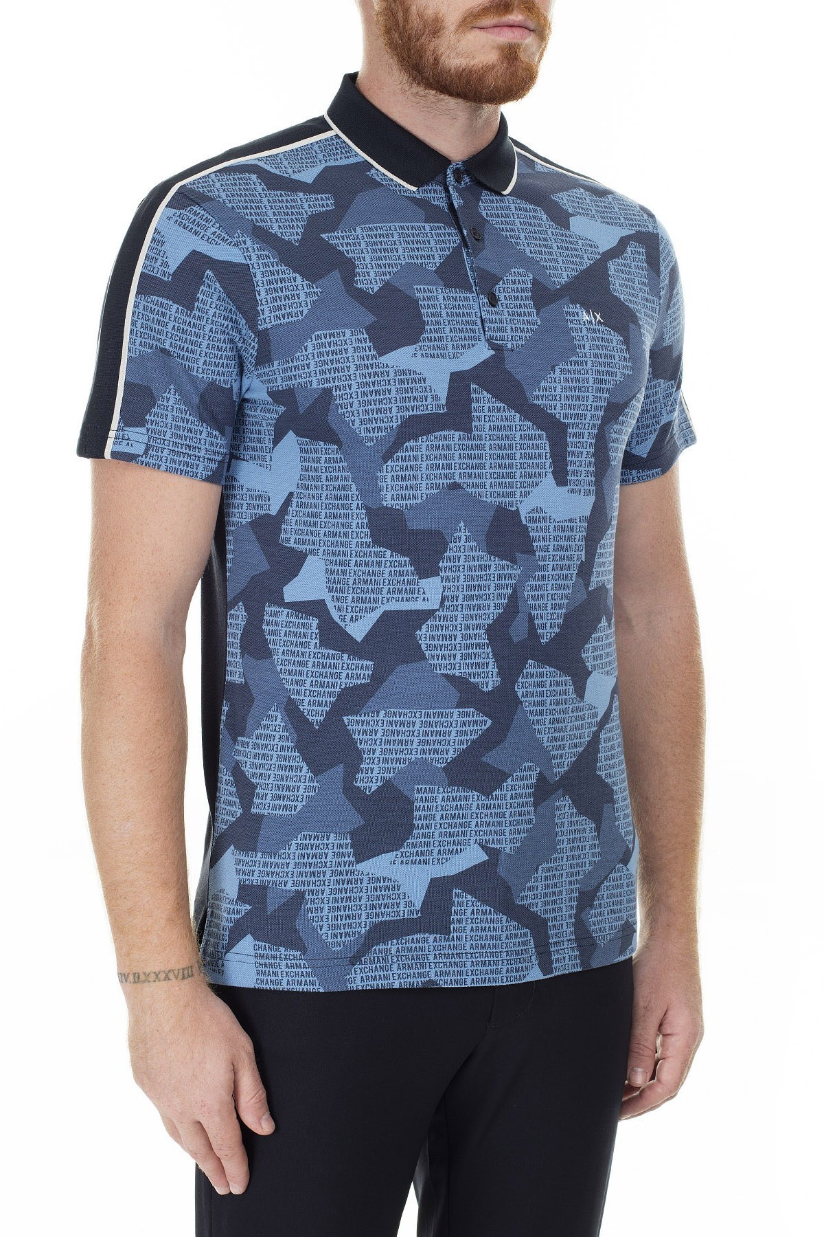 Armani Exchange Desenli Regular Fit T Shirt Erkek Polo 3HZFGC ZJM5Z 9507 SAKS