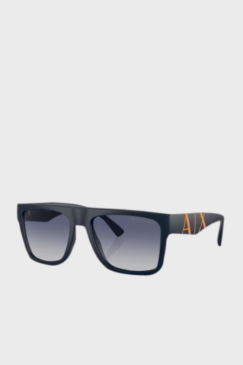 Armani Exchange Dikdörtgen Güneş Erkek Gözlük 0AX4113S 81814L 55 Mat Mavi-Degrade Mavi - 4