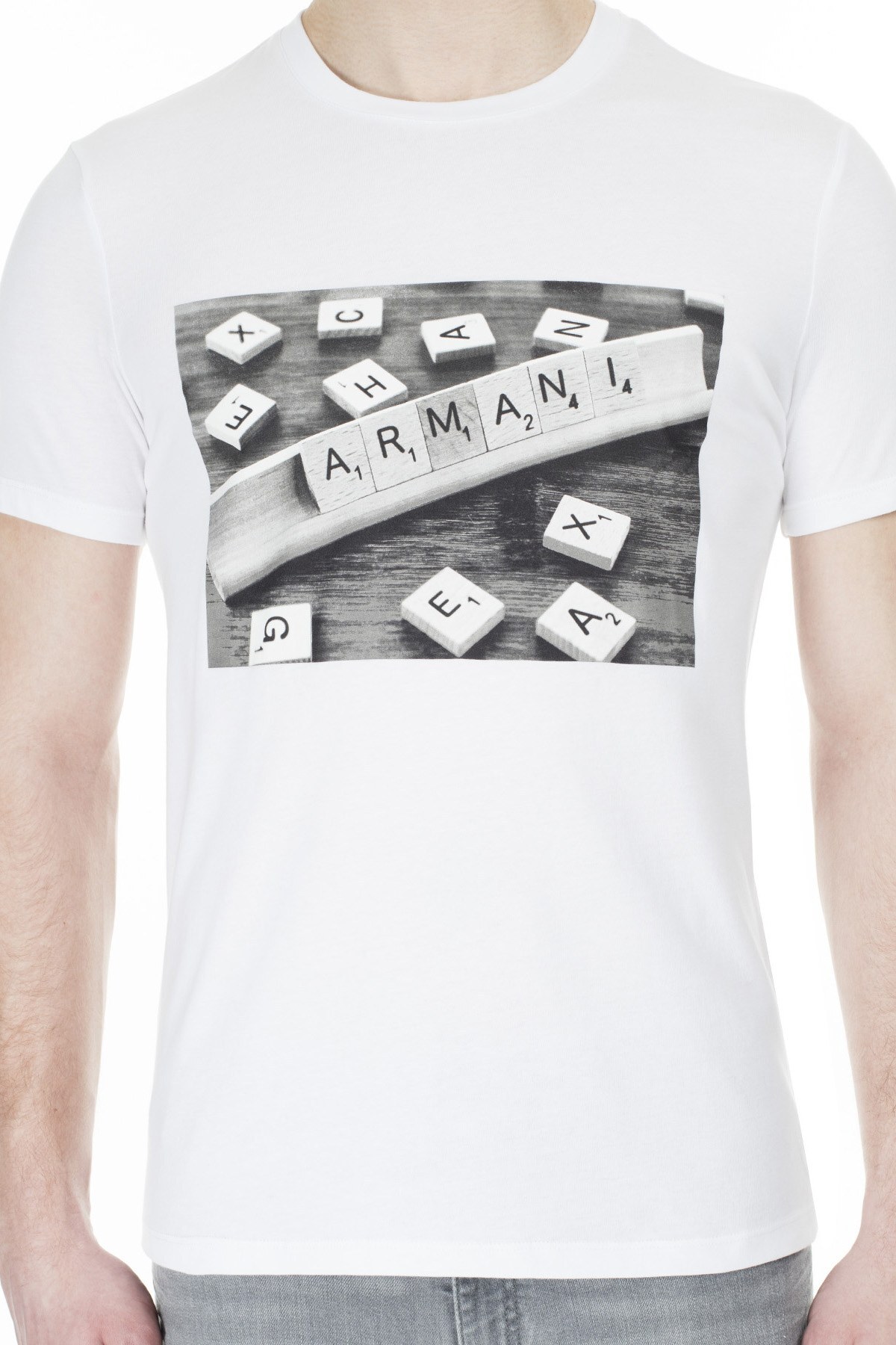 Armani Exchange Erkek T Shirt 3HZTBC ZJ2HZ 1100 BEYAZ
