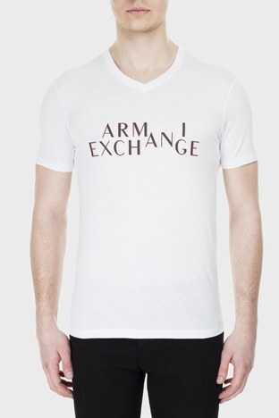 Armani Exchange - Armani Exchange Erkek T Shirt 3HZTBH ZJA5Z 1100 BEYAZ