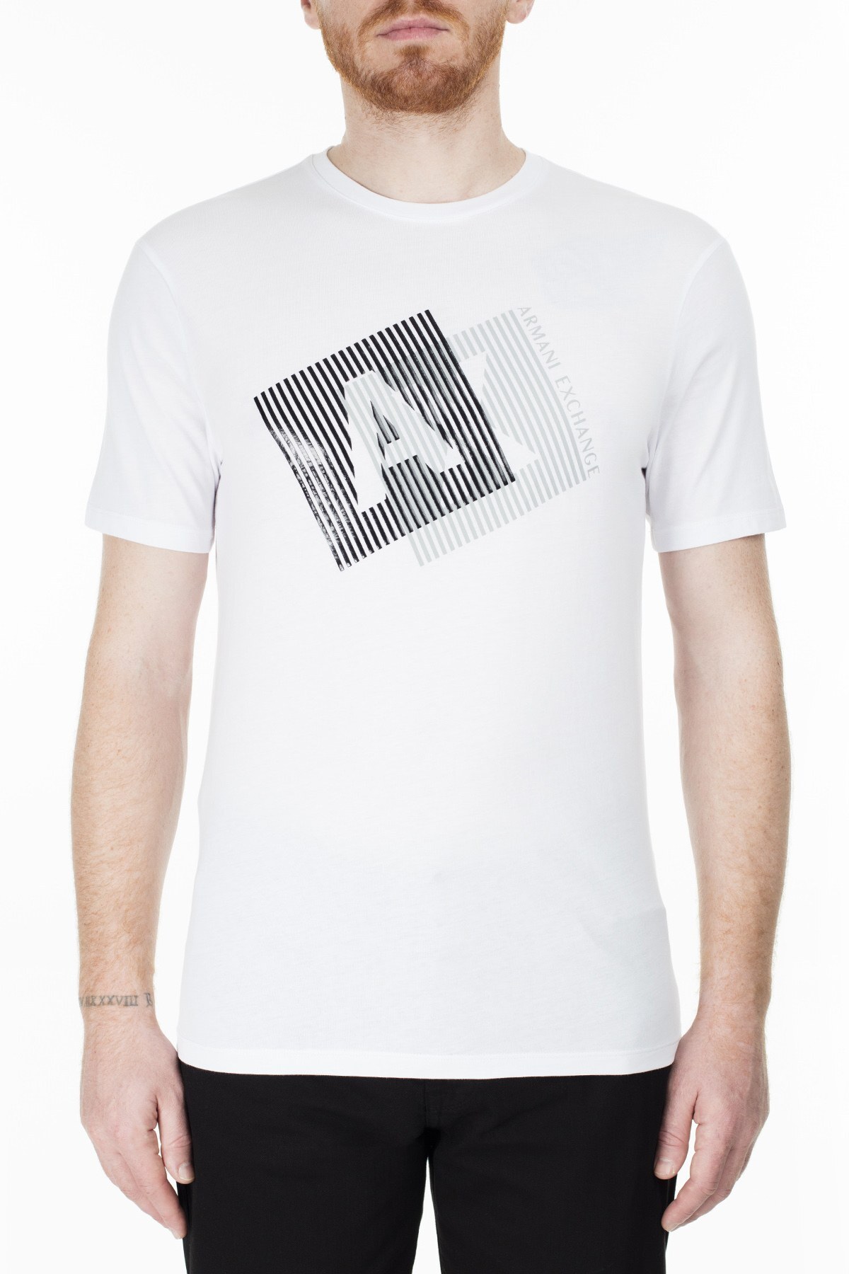 Armani Exchange Erkek T Shirt 3HZTGF ZJH4Z 1100 BEYAZ