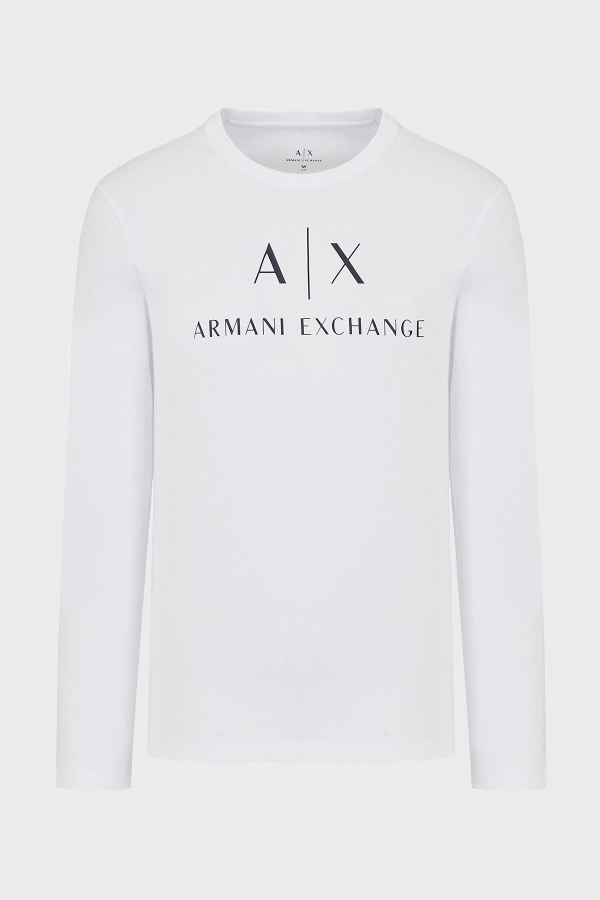 Armani Exchange % 100 Pamuklu Slim Fit Uzun Kol Erkek T Shirt 8NZTCH Z8H4Z 1100 BEYAZ
