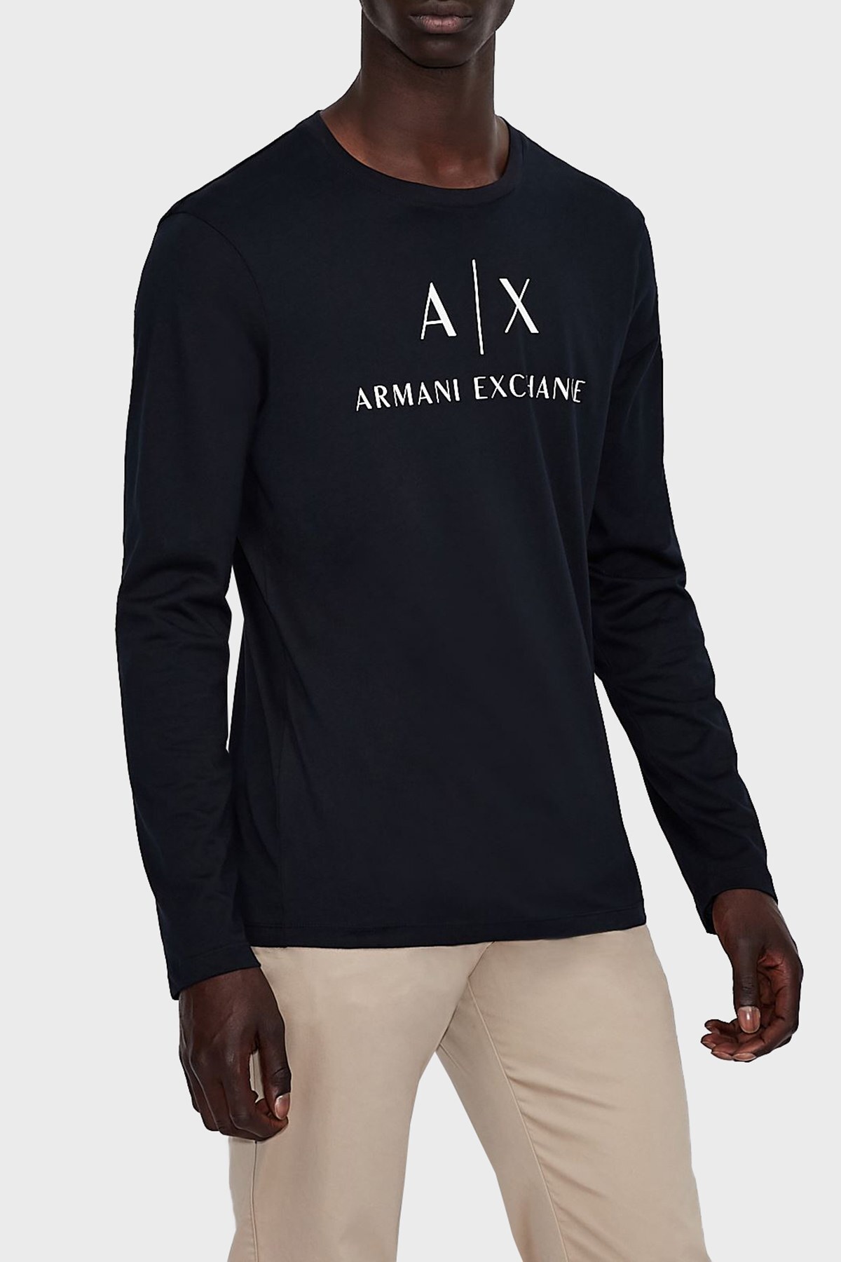 Armani Exchange % 100 Pamuklu Bisiklet Yaka Slim Fit Erkek T Shirt 8NZTCH Z8H4Z 1510 LACİVERT