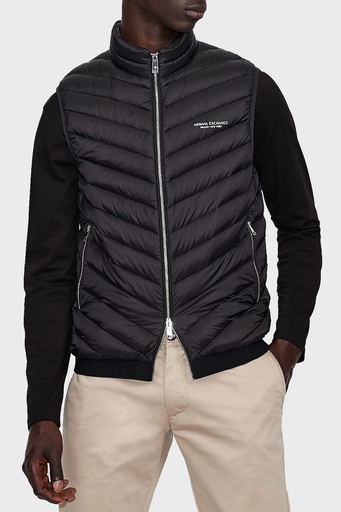 Armani Exchange Ördek Tüyü Dolgulu Dik Yaka Şişme Erkek Yelek 8NZQ52 ZNW3Z 0217 SİYAH - 7