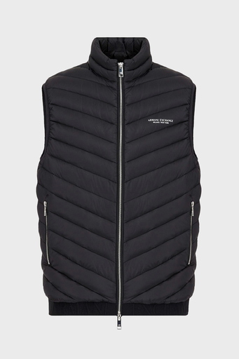 Armani Exchange Ördek Tüyü Dolgulu Dik Yaka Şişme Erkek Yelek 8NZQ52 ZNW3Z 0217 SİYAH - 11