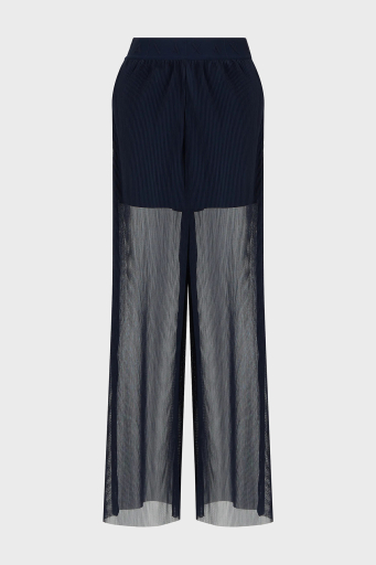 Armani Exchange Geniş Paça Transparan Bayan Pantolon 3DYP10 YN8QZ 1593 LACİVERT - 10