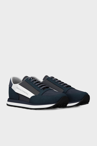 Armani Exchange Hakiki Deri Sneaker Erkek Ayakkabı XUX083 XV263 S531 LACİVERT-BEYAZ - 2