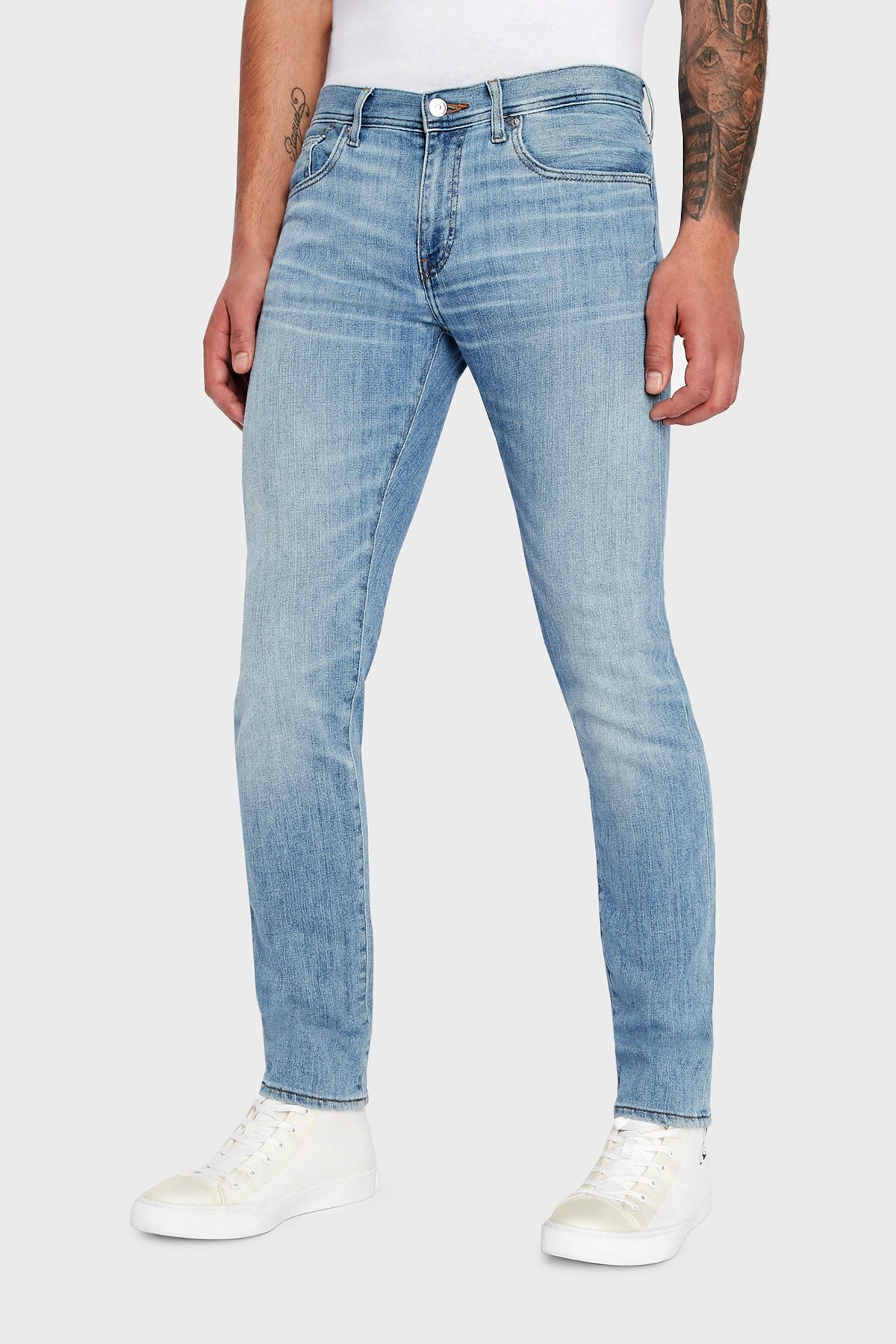 Armani Exchange J13 Pamuklu Normal Bel Slim Fit Jeans Erkek Kot Pantolon 3LZJ13 Z1FCZ 1500 AÇIK MAVİ