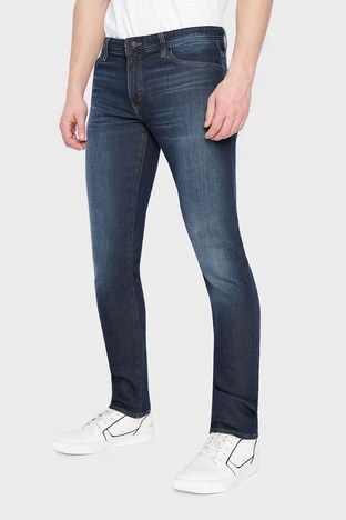 Armani Exchange - Armani Exchange J14 Pamuklu Normal Bel Skinny Fit Jeans Erkek Kot Pantolon 3LZJ14 Z2P6Z 1500 İNDİGO