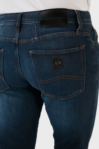Armani Exchange J14 Pamuklu Normal Bel Skinny Fit Jeans Erkek Kot Pantolon 6LZJ14 Z2P6Z 1500 LACİVERT - 7