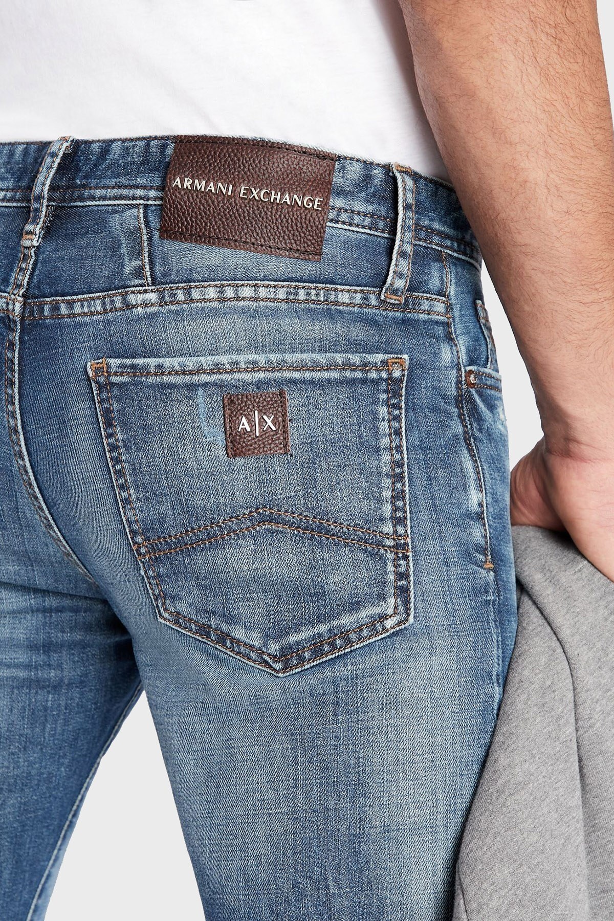 Armani Exchange J14 Yırtık Detaylı Normal Bel Skinny Fit Jeans Erkek Kot Pantolon 3LZJ14 Z1PPZ 1500 İNDİGO