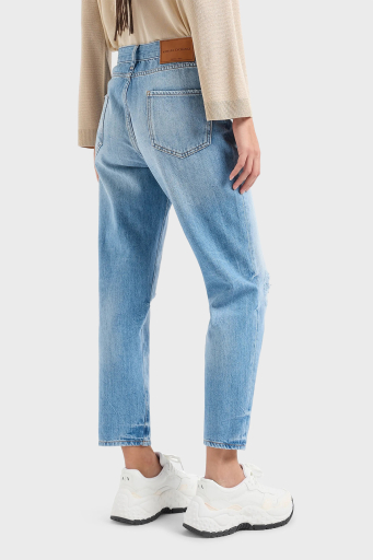 Armani Exchange J16 Boyfriend Yüksek Bel Jeans Bayan Kot Pantolon 3DYJ16 Y16GZ 05EL AÇIK MAVİ - 2