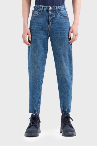 Armani Exchange J16 Pamuklu Boyfriend Jeans Bayan Kot Pantolon 3DYJ16 Y16EZ 1500 MAVİ - 1