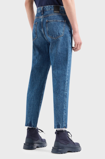 Armani Exchange J16 Pamuklu Boyfriend Jeans Bayan Kot Pantolon 3DYJ16 Y16EZ 1500 MAVİ - 8