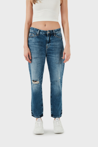 Armani Exchange J16 Yüksek Bel Boyfriend Jeans Bayan Kot Pantolon 3DYJ16 Y16GZ 05EK MAVİ - 9