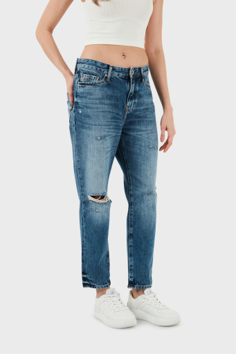 Armani Exchange J16 Yüksek Bel Boyfriend Jeans Bayan Kot Pantolon 3DYJ16 Y16GZ 05EK MAVİ - 10