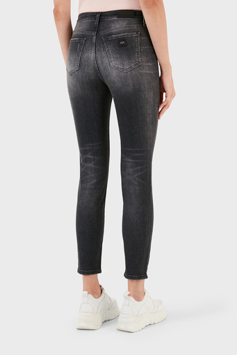 Armani Exchange J24 Pamuklu Super Skinny Fit Jeans Bayan Kot Pantolon 6RYJ24 Y12BZ 0204 SİYAH - 6