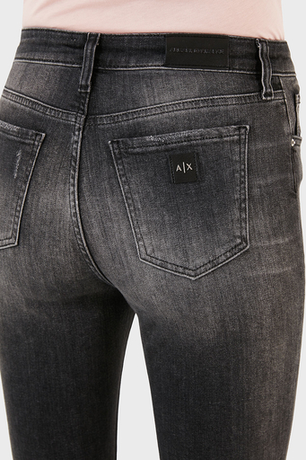 Armani Exchange J24 Pamuklu Super Skinny Fit Jeans Bayan Kot Pantolon 6RYJ24 Y12BZ 0204 SİYAH - 7