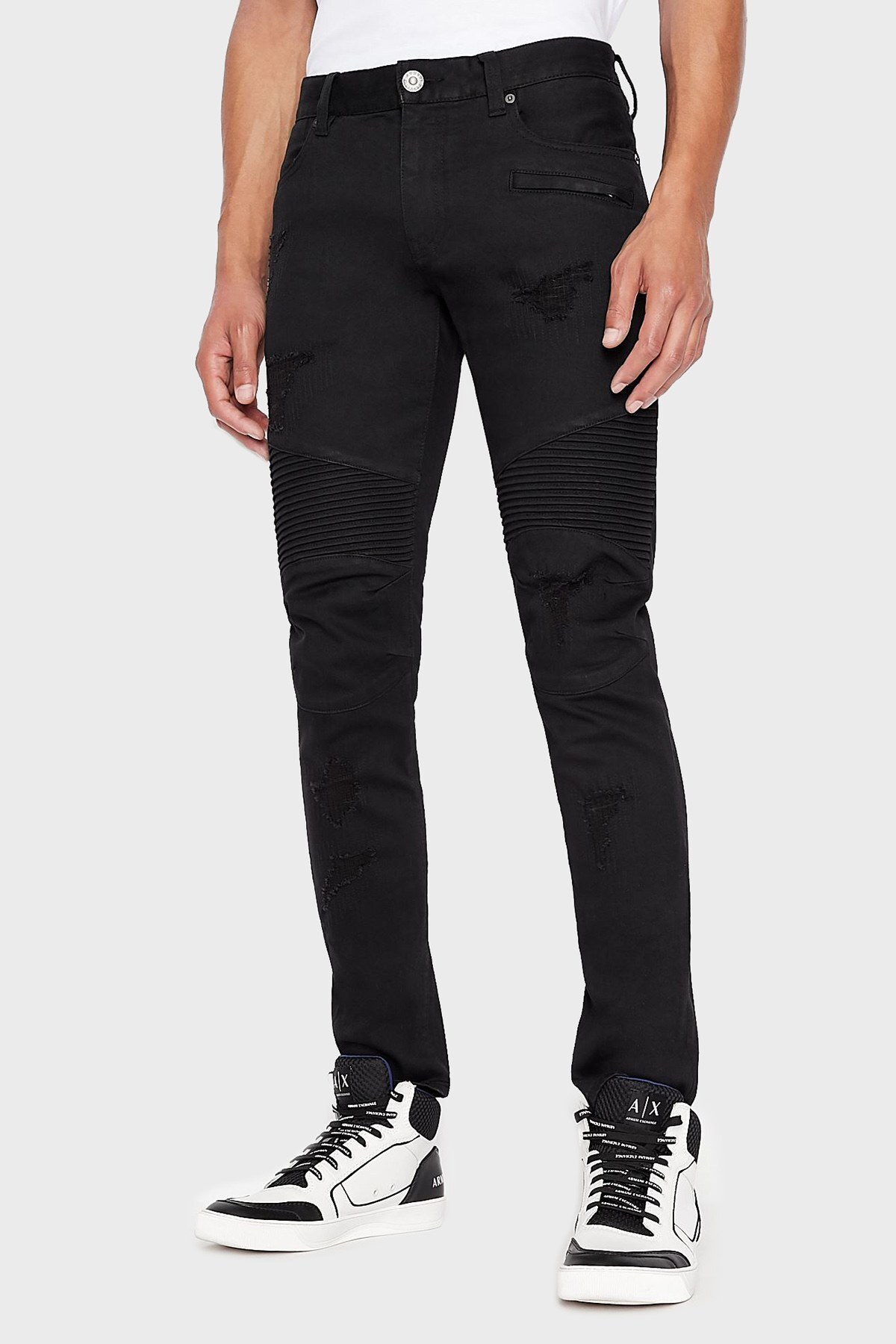 Armani Exchange J27 Pamuklu Normal Bel Skinny Fit Streç Jeans Erkek Kot Pantolon 3LZJ27 Z1AAZ 1200 SİYAH