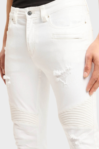 Armani Exchange J27 Yırtık Detaylı Slim Fit Dar Paça Jeans Erkek Kot Pantolon 3DZJ27 Z1AAZ 1100 BEYAZ - 9
