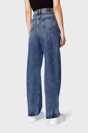 Armani Exchange J38 Relaxed Fit Geniş Paça Jeans Bayan Kot Pantolon 3DYJ38 Y16EZ 1500 MAVİ - 8