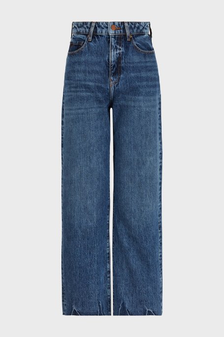 Armani Exchange J38 Relaxed Fit Geniş Paça Jeans Bayan Kot Pantolon 3DYJ38 Y16EZ 1500 MAVİ - 5