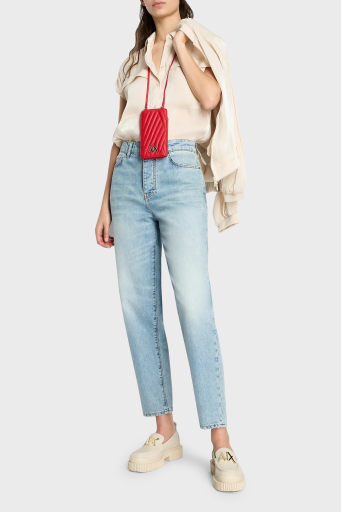 Armani Exchange J51 Tapered Fit Düz Paça Jeans Bayan Kot Pantolon 3DYJ51 Y27CZ 1500 MAVİ - 1