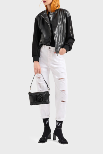 Armani Exchange J51 Yırtık Detaylı Tapered Fit Jeans Bayan Kot Pantolon 3DYJ51 Y1HRZ 1100 BEYAZ - 8