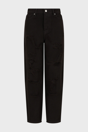 Armani Exchange J51 Yırtık Detaylı Tapered Fit Jeans Bayan Kot Pantolon 3DYJ51 Y1HRZ 1200 SİYAH - 6