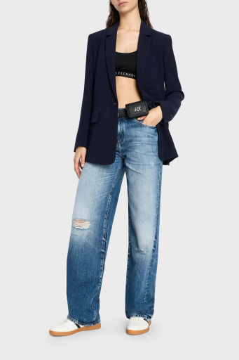 Armani Exchange J52 Relaxed Fit Geniş Paça Jeans Bayan Kot Pantolon 3DYJ52 Y16GZ 05EK MAVİ - 6