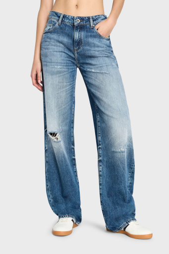 Armani Exchange J52 Relaxed Fit Geniş Paça Jeans Bayan Kot Pantolon 3DYJ52 Y16GZ 05EK MAVİ - 7