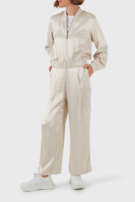 Armani Exchange Jakarlı Yüksek Bel Bol Paça Bayan Pantolon 6DYP19 YN3VZ 1998 BEJ - 7