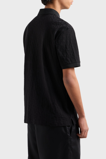 Armani Exchange Kabartmalı Logo Baskılı % 100 Pamuk Regular Fit Düğmeli Erkek Polo Yaka T Shirt XM000477 AF10337 FC013 SİYAH - 2