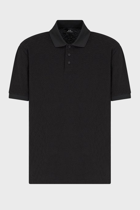 Armani Exchange Kabartmalı Logo Baskılı % 100 Pamuk Regular Fit Düğmeli Erkek Polo Yaka T Shirt XM000477 AF10337 FC013 SİYAH - 5
