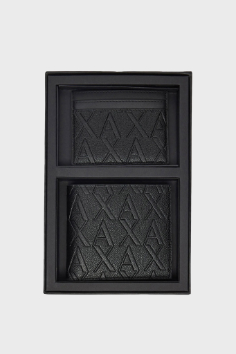 Armani Exchange Kabartmalı Logo Baskılı Erkek Cüzdan Takım XM001273 AF12133 UC001 SİYAH - 1