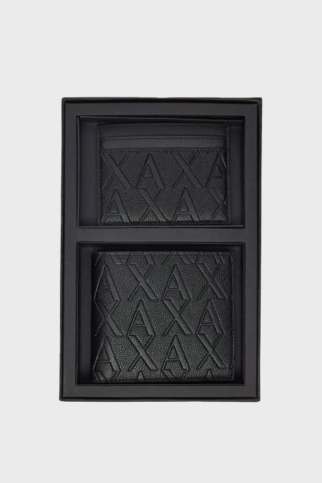 Armani Exchange Kabartmalı Logo Baskılı Erkek Cüzdan Takım XM001273 AF12133 UC001 SİYAH - 1